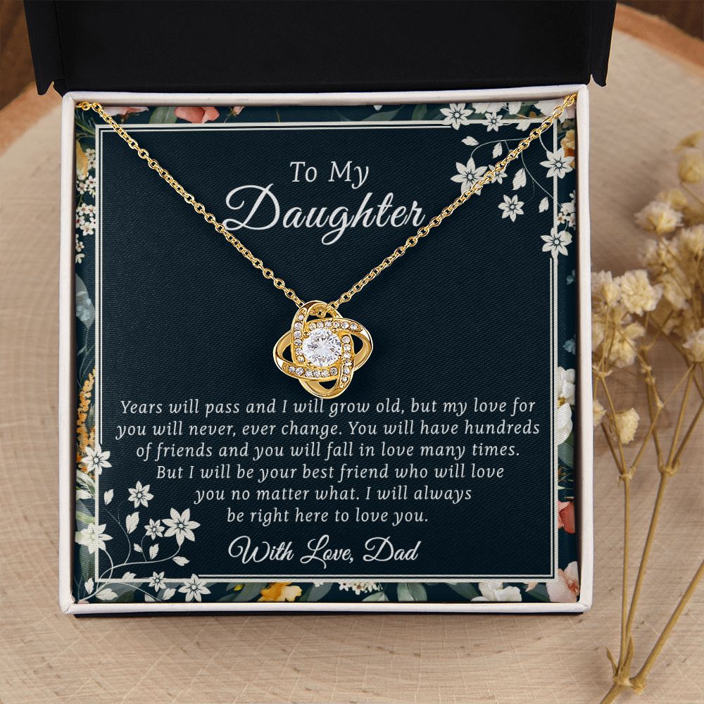 To my Daughter - Love Knot Necklace Best Gift Ideas on Christmas, Birthday