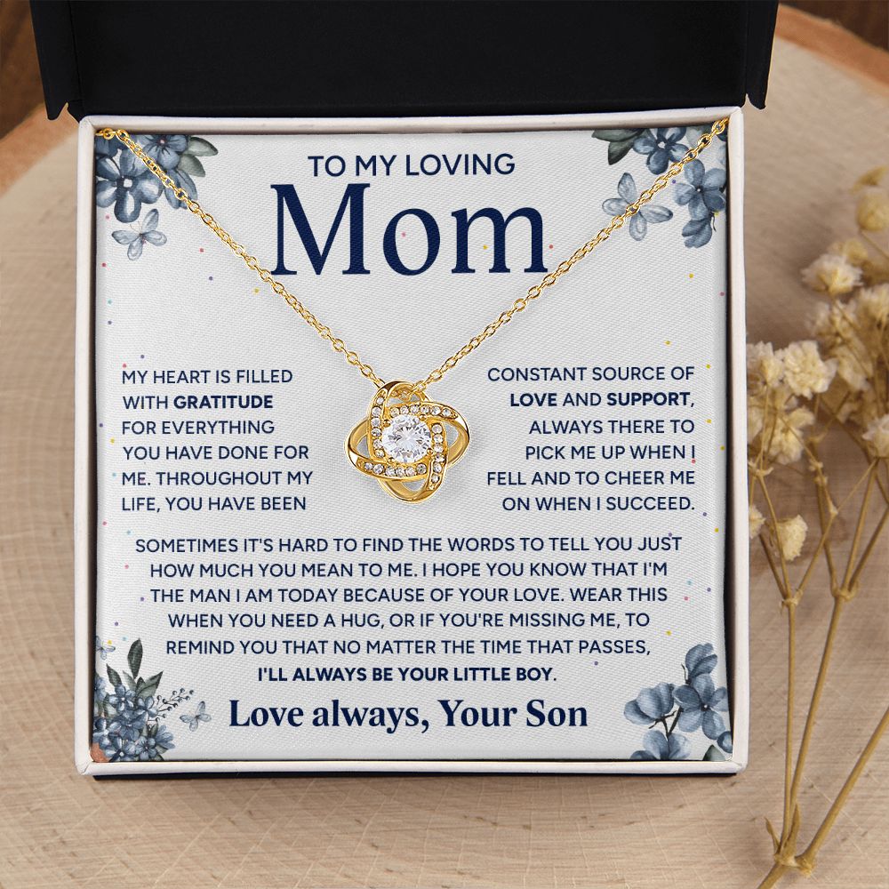 To My Loving Mom - Gratitude For Everything You Have Done, Love Knot Necklace