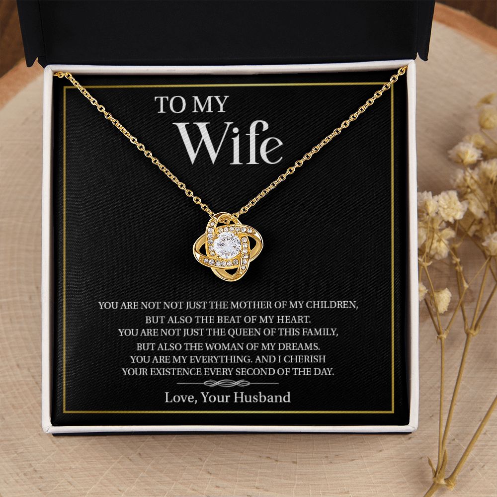 To My Wife - You Are My Everything, Love Knot Necklace
