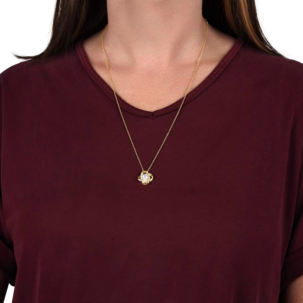 Loving Mom Everything I Am, Love Knot Necklace, Gift For Mom From Son, Mother's Day Gift Idea