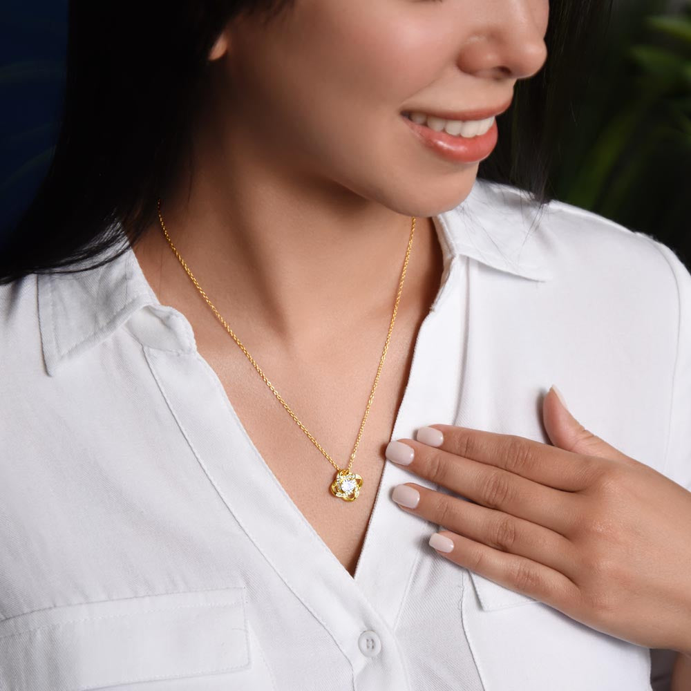 Bonus Daughter My Baby Girl, Love Knot Necklace, Sentimental Gift For Bonus Daughter