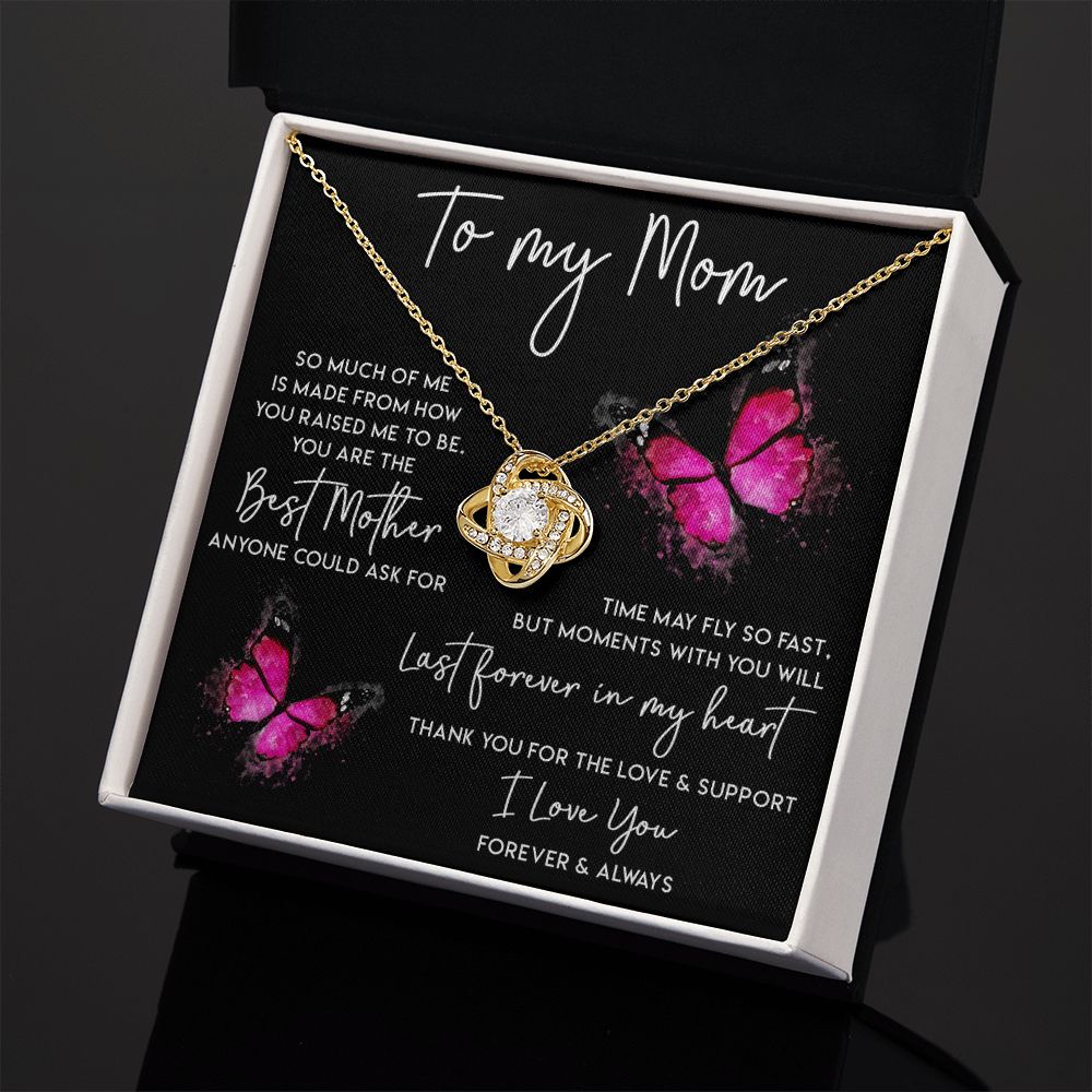 To My Mom - Last Forever In My Heart, Love Knot Necklace