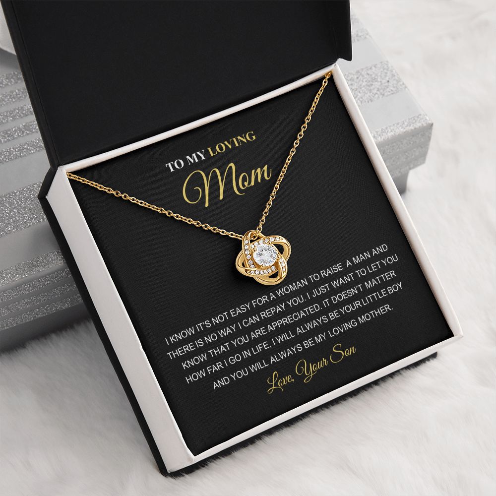 To My Loving Mom | You Are The World | Love Knot Necklace | Best Gift For Mom