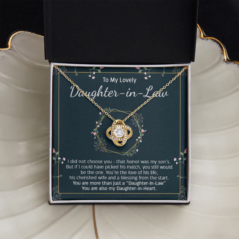 Daughter-In-Law Daughter In Heart, Love Knot Necklace, Gift Idea For Daughter-in-law