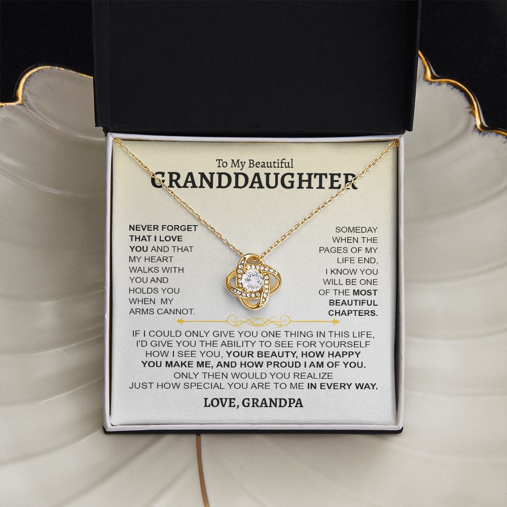 Granddaughter How Proud I Am Of You, Love Knot Necklace, Gift For Granddaughter From Grandpa