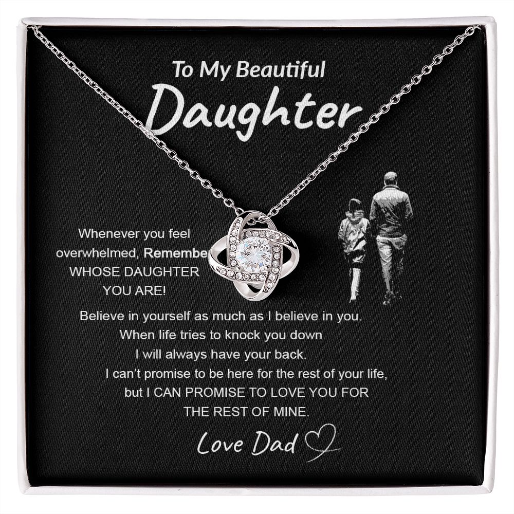 Daughter Believe In Yourself | Gift For Your Daughter From Dad | Love Knot Necklace