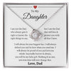 To My Daughter | I Will Always Defend You | Forever Love Necklace | Sentimental Gift For Daughter