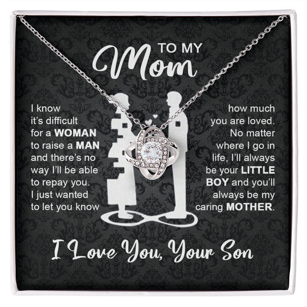 To My Mom Gift From Son | I'll Always Be Your Little Boy | Love Knot Necklace