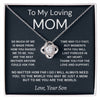 Mom You Are The World | Gift For Mom From Son | Love Knot Necklace