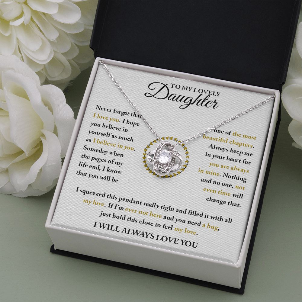 To My Lovely Daughter | Believe In Yourself | Love Knot Necklace | Sentimental Gift