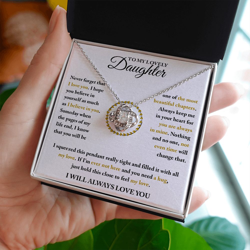 To My Lovely Daughter | Believe In Yourself | Love Knot Necklace | Sentimental Gift