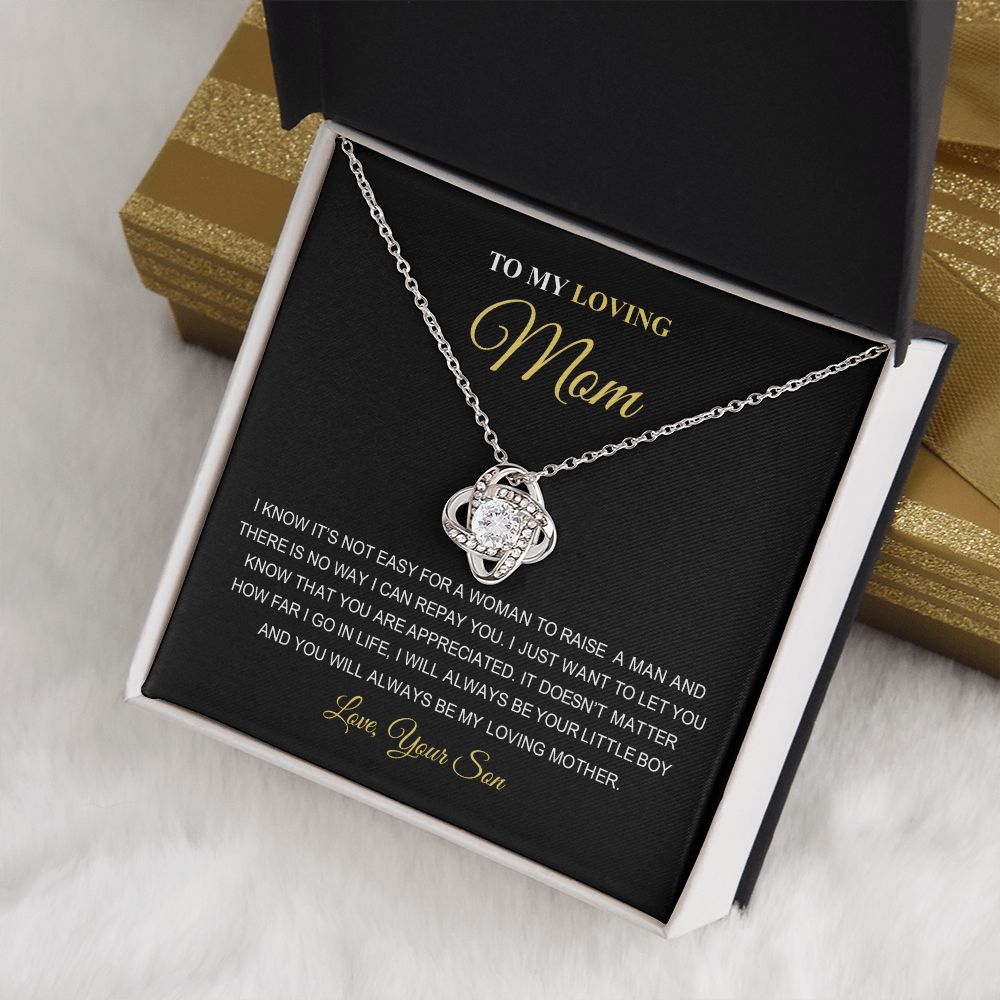 To My Loving Mom | You Are The World | Love Knot Necklace | Best Gift For Mom