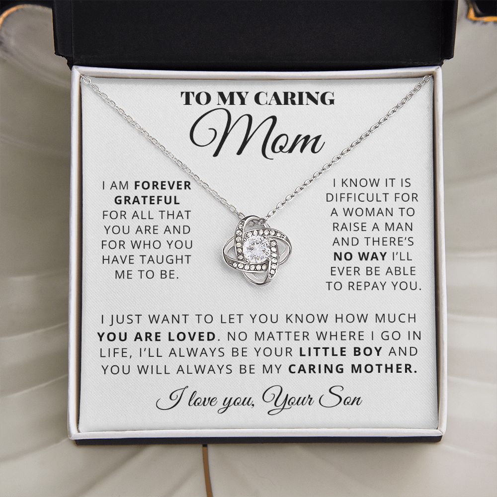 Mom You Are Loved, Love Knot Necklace, Gift For Mom From Son, Mother Christmas Gift Idea