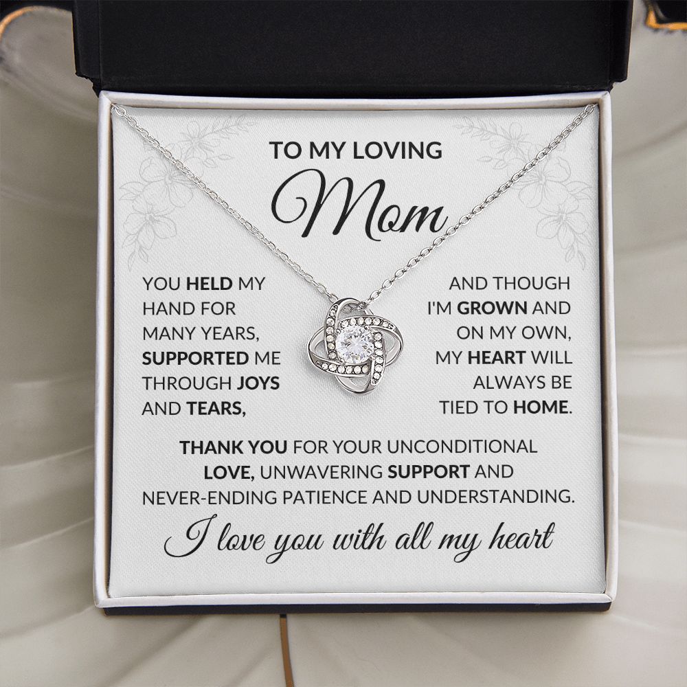 To My Mom - You Held My Hand, Love Knot Necklace