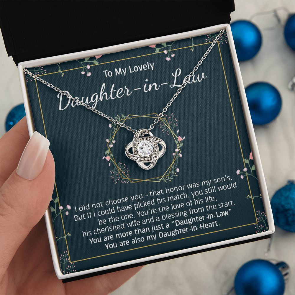Daughter-In-Law Daughter In Heart, Love Knot Necklace, Gift Idea For Daughter-in-law