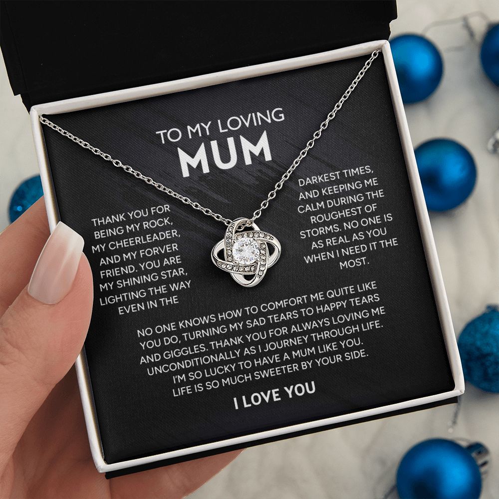 To My Loving Mum - Loving Me Unconditionally, Love Knot Necklace