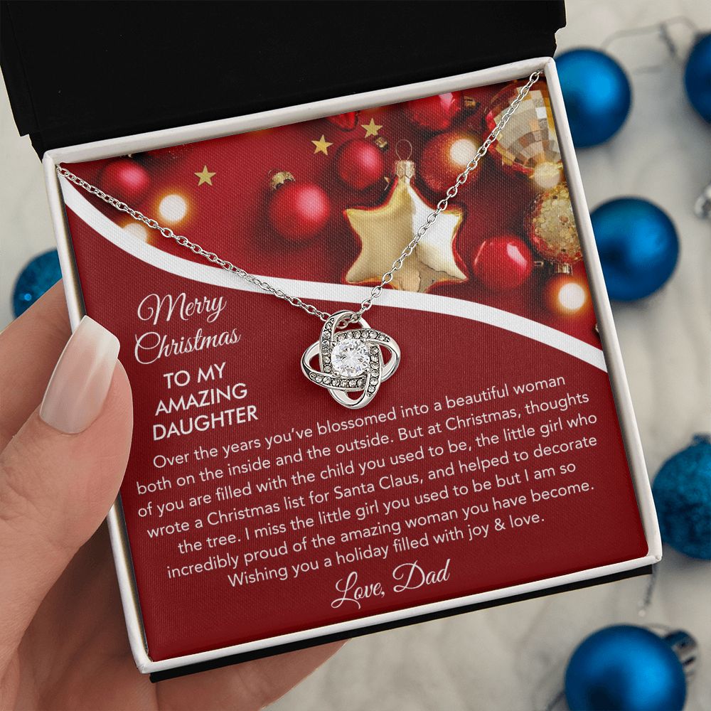 To My Daughter - Merry Christmas, Love Knot Necklace Gift