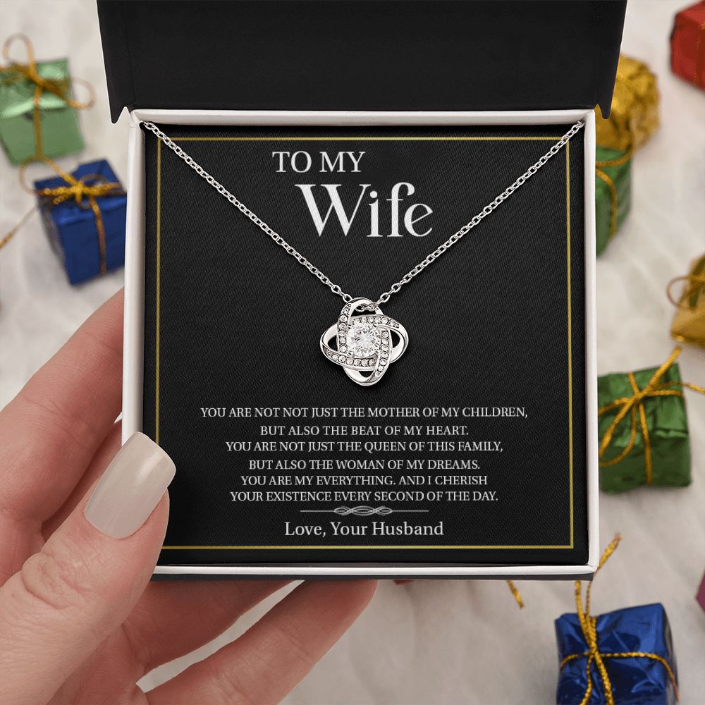 To My Wife - You Are My Everything, Love Knot Necklace