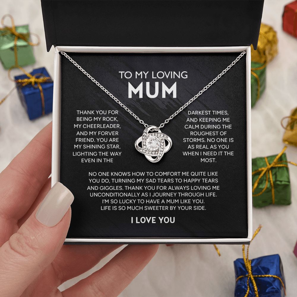 To My Loving Mum - Loving Me Unconditionally, Love Knot Necklace