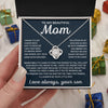 To My Mom -  Taught Me To Be A Man, Love Knot Necklace Present To Gift Mom