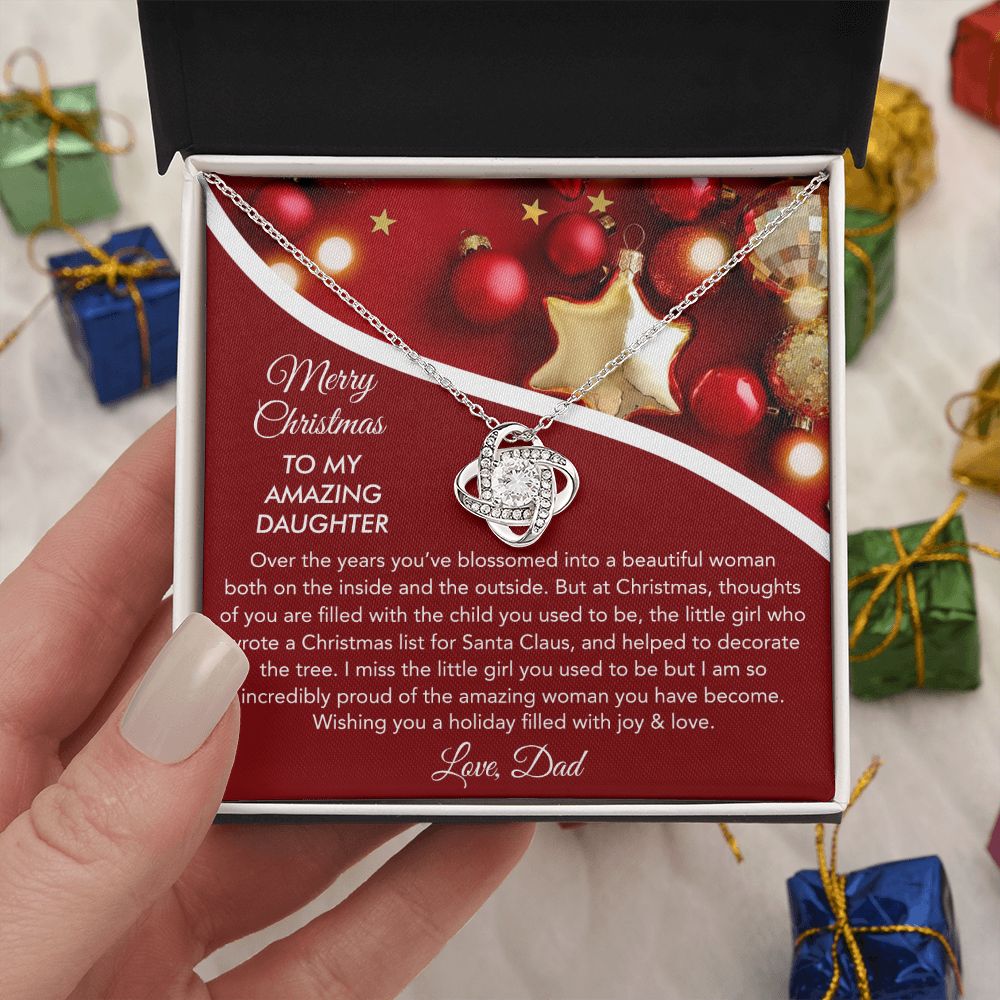 To My Daughter - Merry Christmas, Love Knot Necklace Gift