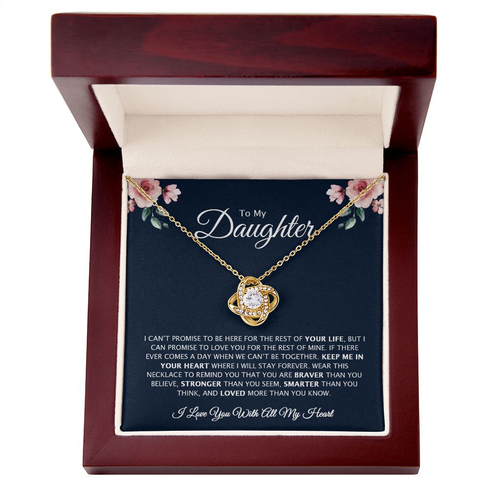 To My Daughter | Keep Me In Your Heart | Gift For Your Daughter | Love Knot Necklace.