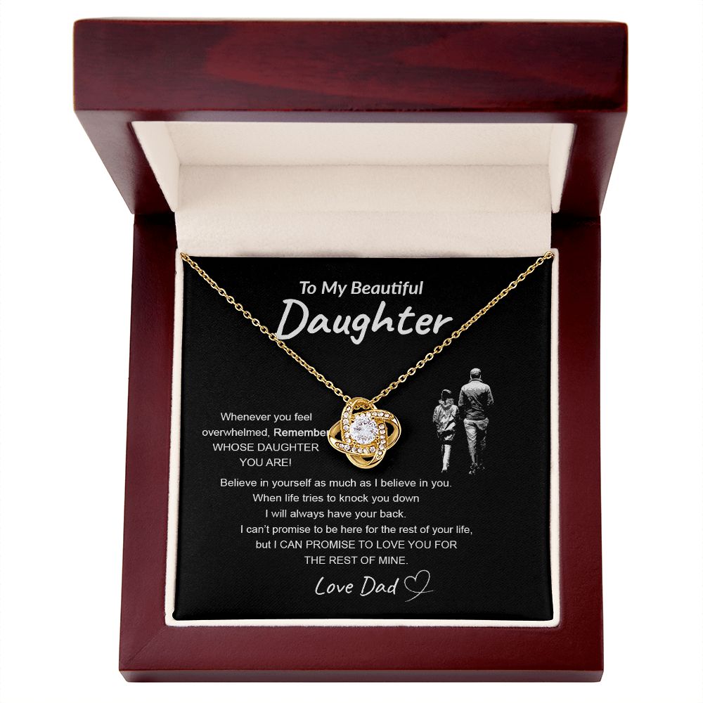 Daughter Believe In Yourself | Gift For Your Daughter From Dad | Love Knot Necklace