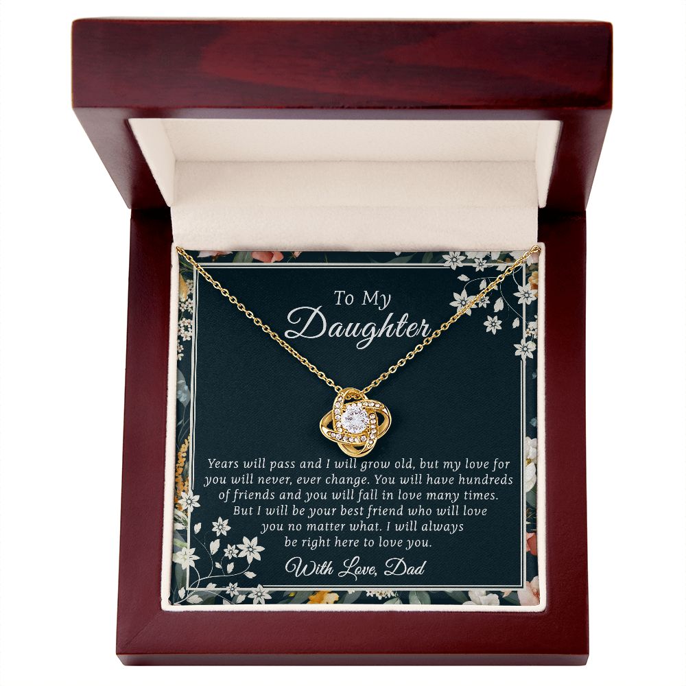 To my Daughter - Love Knot Necklace Best Gift Ideas on Christmas, Birthday