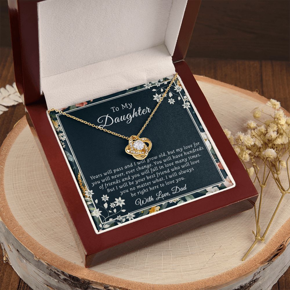 To my Daughter - Love Knot Necklace Best Gift Ideas on Christmas, Birthday
