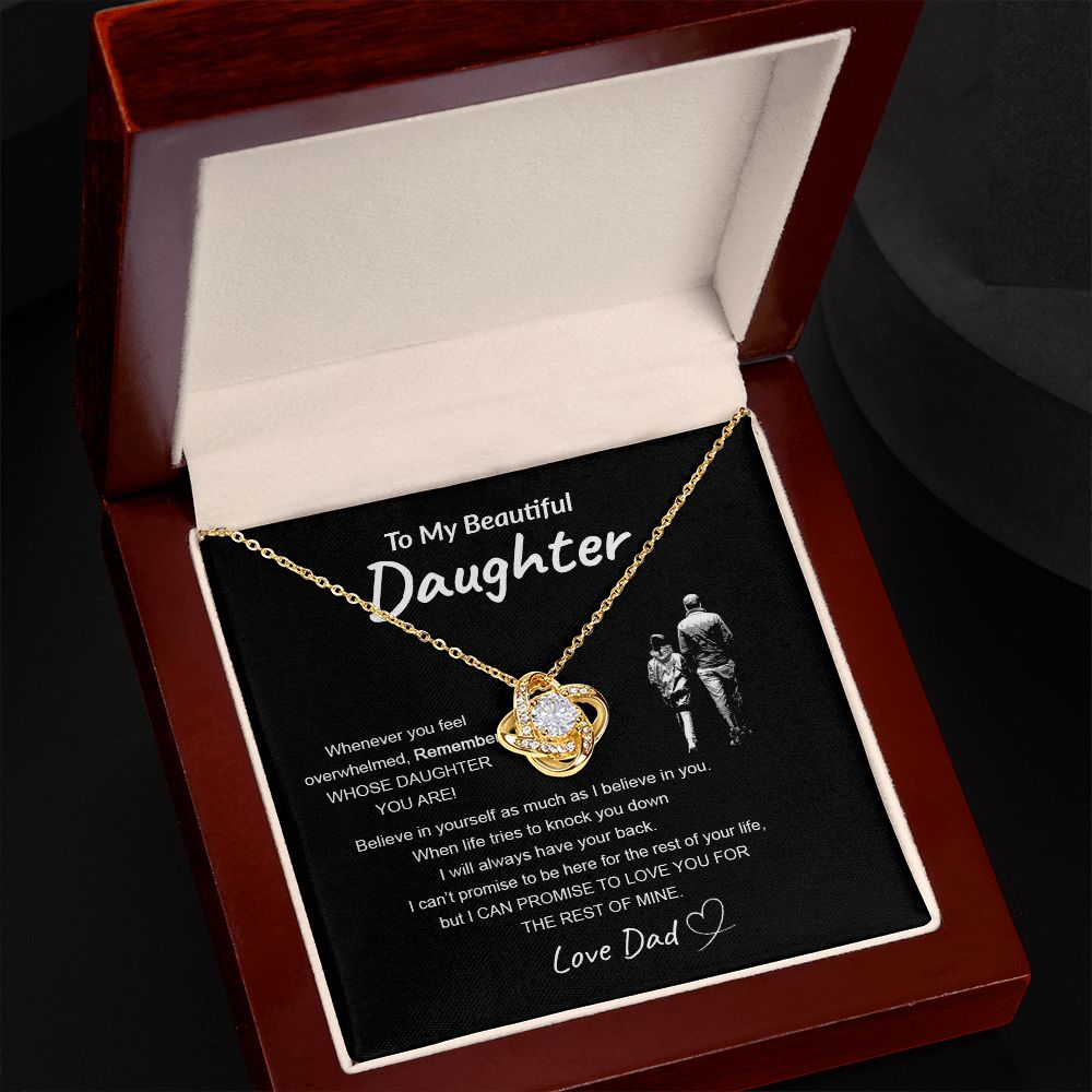 Daughter Believe In Yourself | Gift For Your Daughter From Dad | Love Knot Necklace