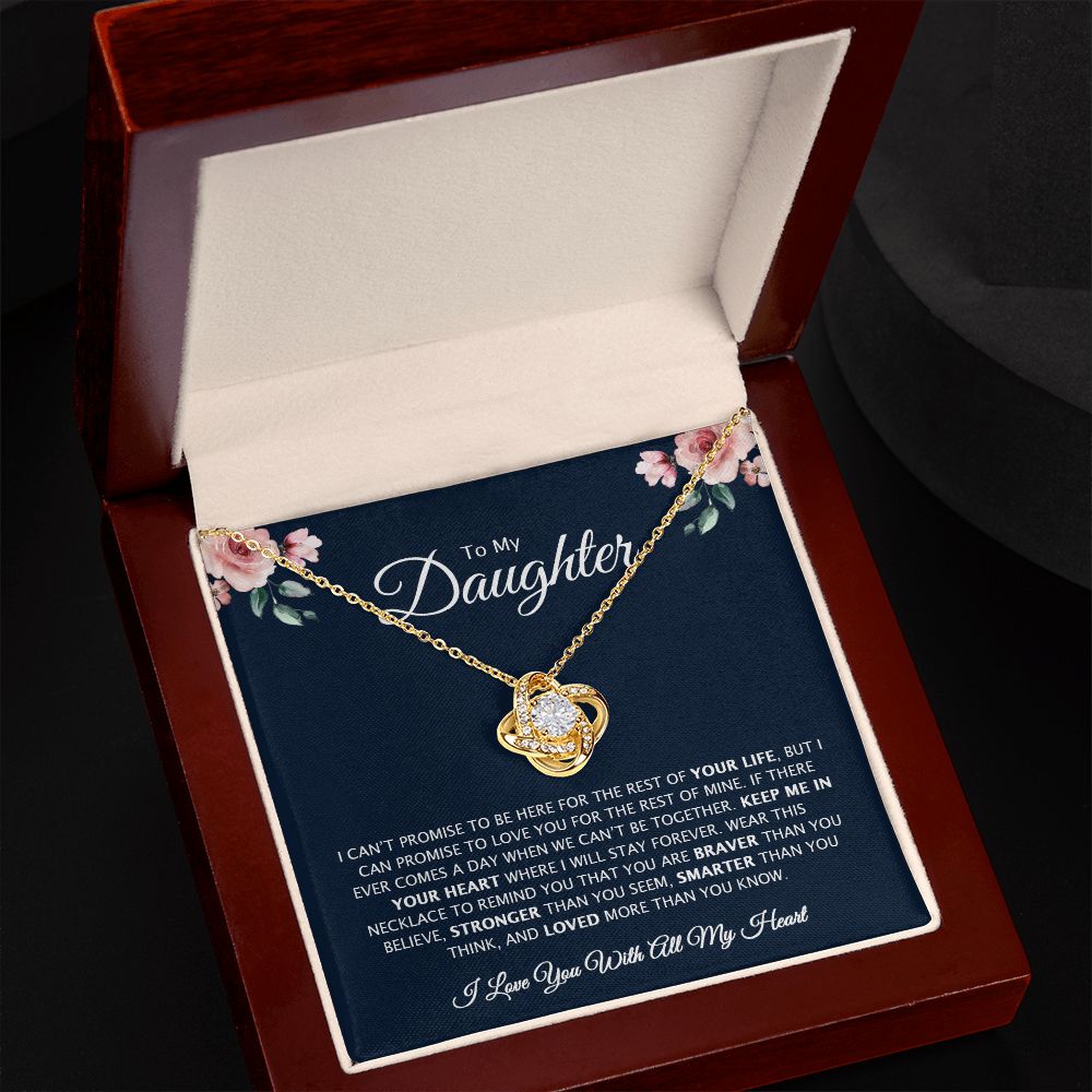 To My Daughter | Keep Me In Your Heart | Gift For Your Daughter | Love Knot Necklace.