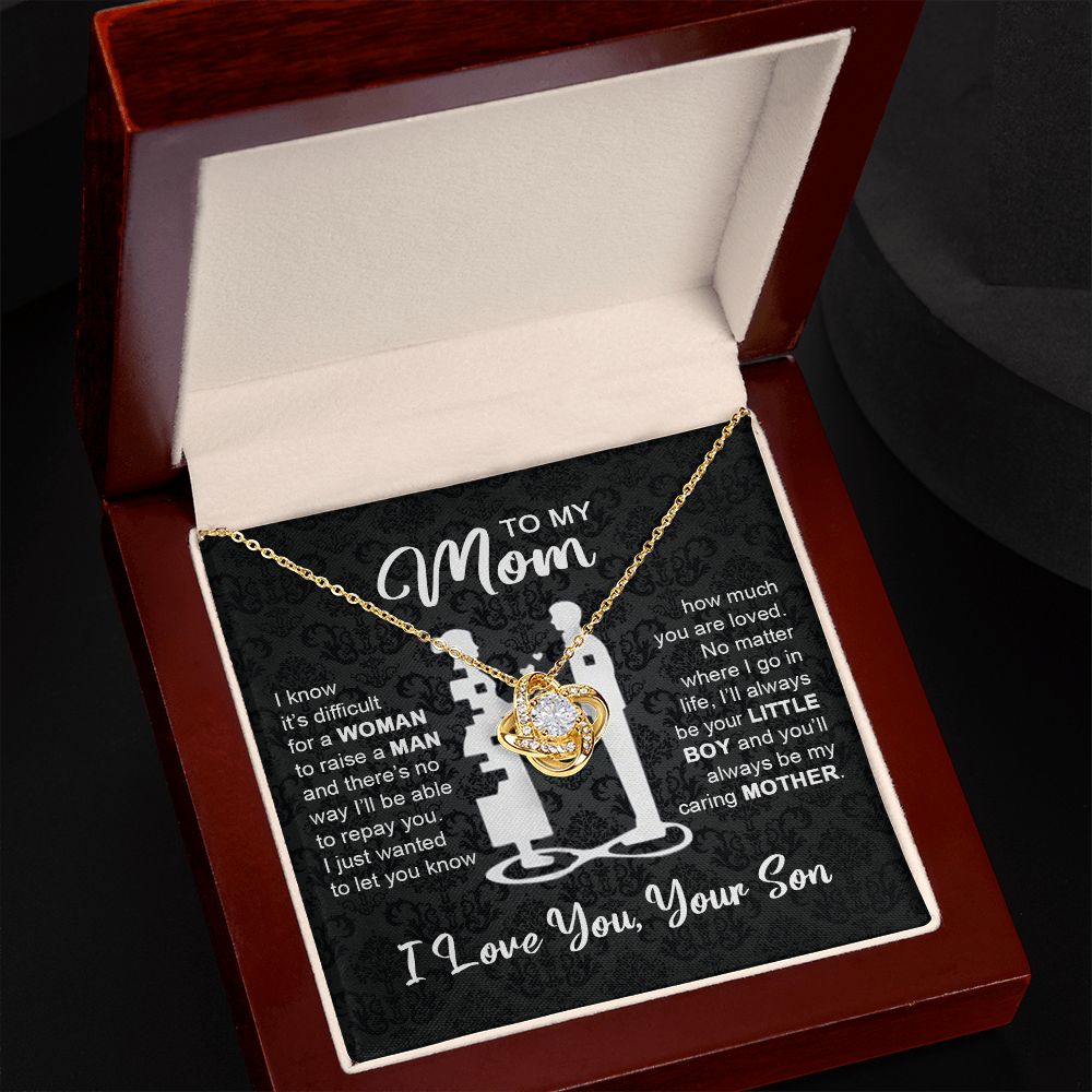 To My Mom Gift From Son | I'll Always Be Your Little Boy | Love Knot Necklace