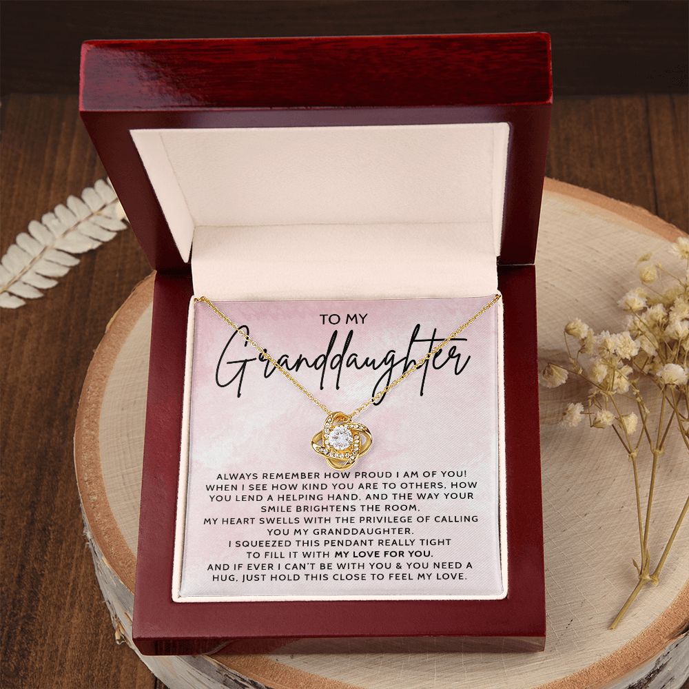 To My Granddaughter, Always Remember, Gift For Granddaughter, Love Knot Necklace