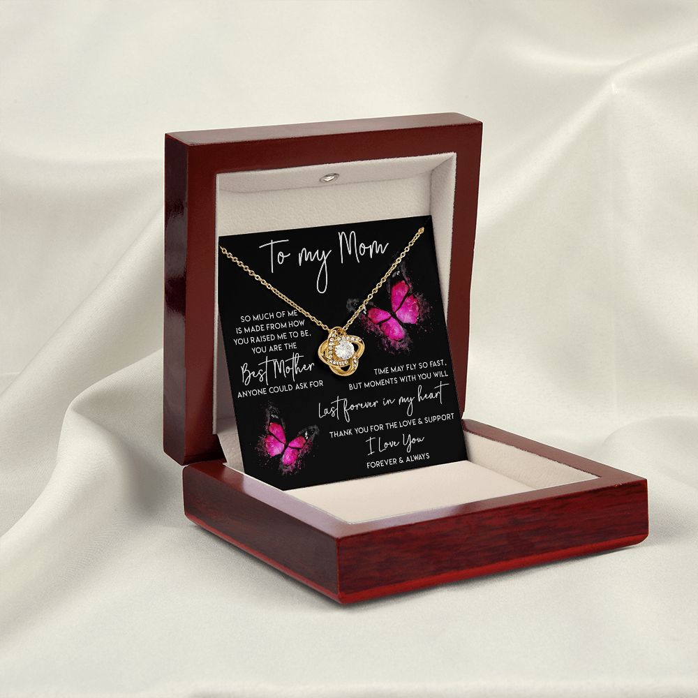 To My Mom - Last Forever In My Heart, Love Knot Necklace