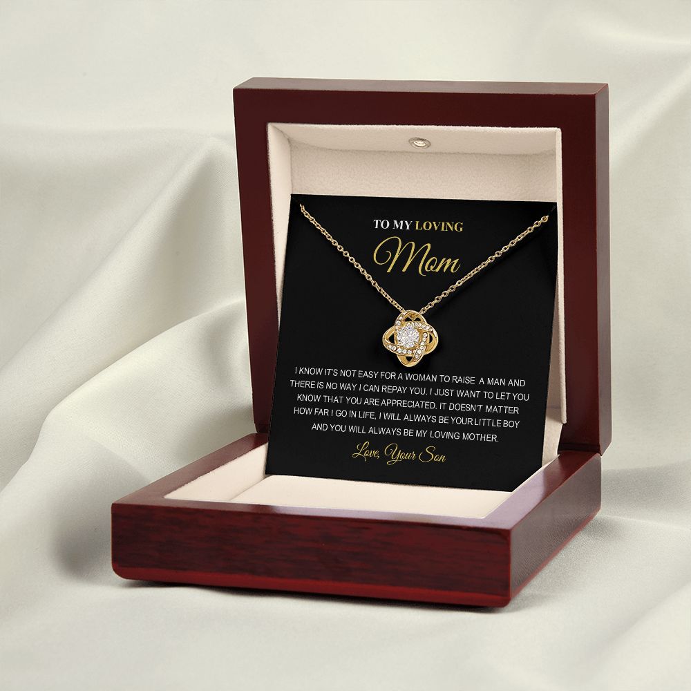 To My Loving Mom | You Are The World | Love Knot Necklace | Best Gift For Mom