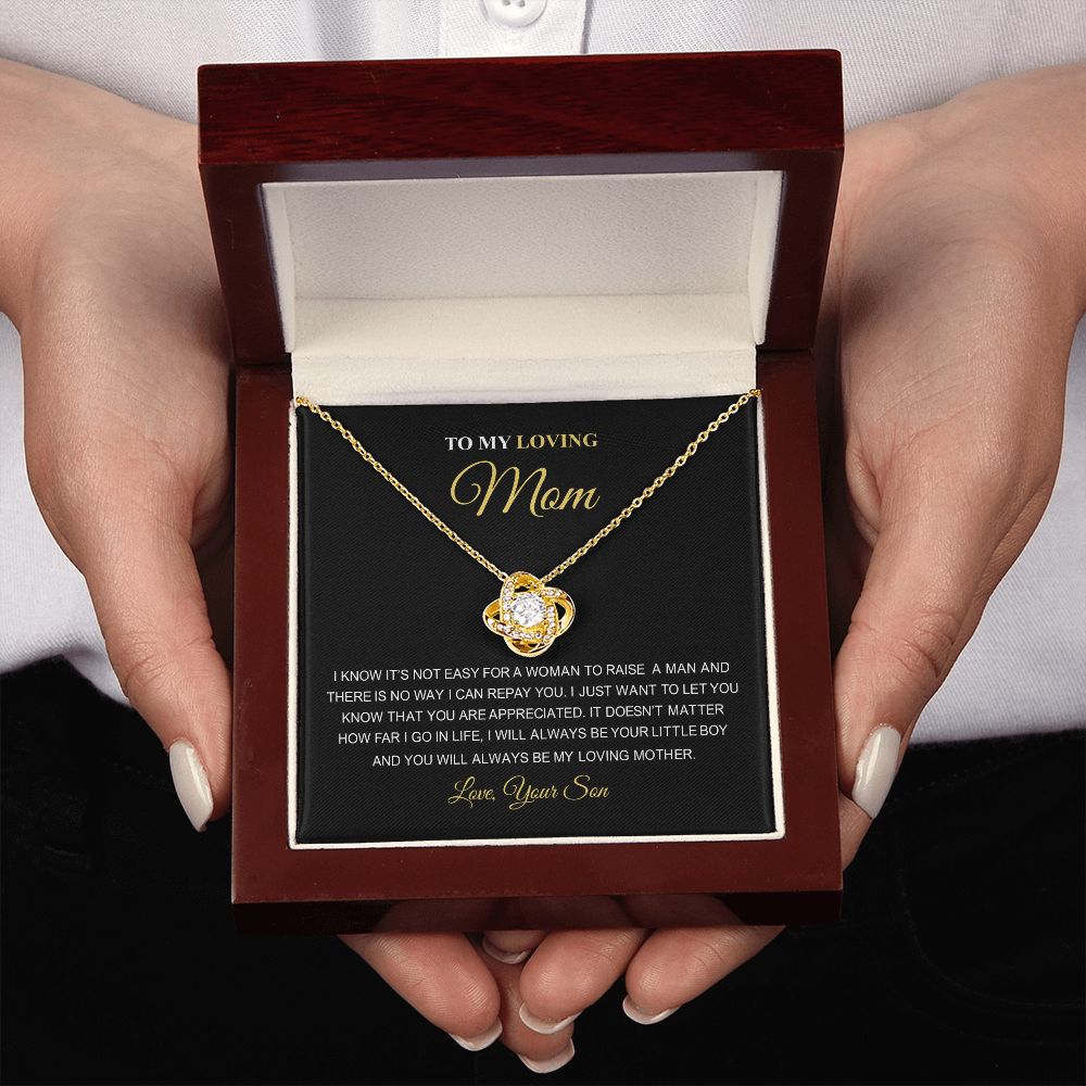 To My Loving Mom | You Are The World | Love Knot Necklace | Best Gift For Mom