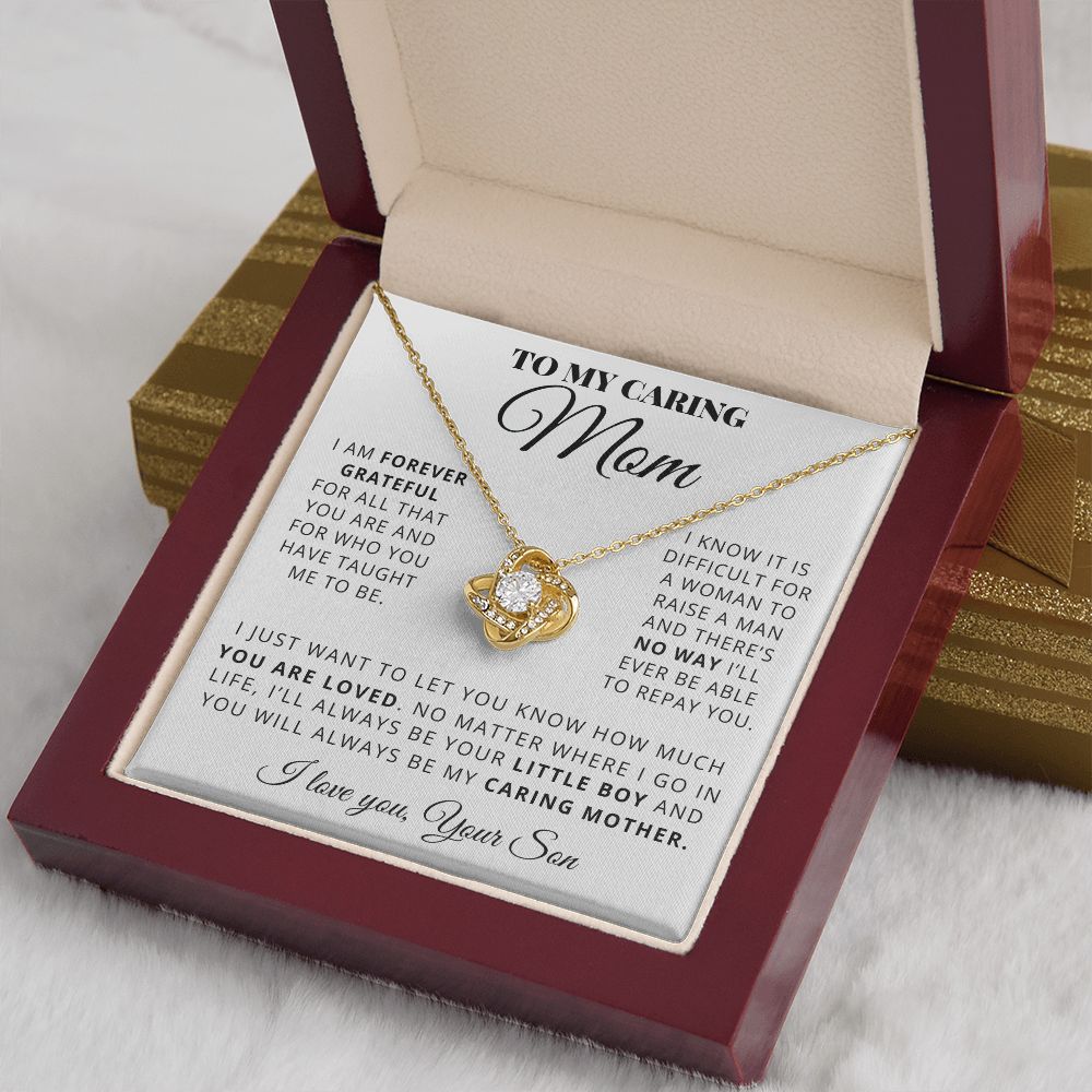 Mom You Are Loved, Love Knot Necklace, Gift For Mom From Son, Mother Christmas Gift Idea