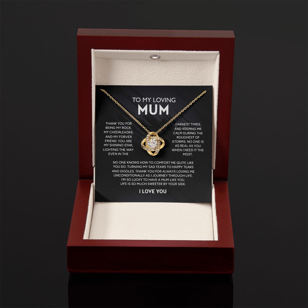 To My Loving Mum - Loving Me Unconditionally, Love Knot Necklace