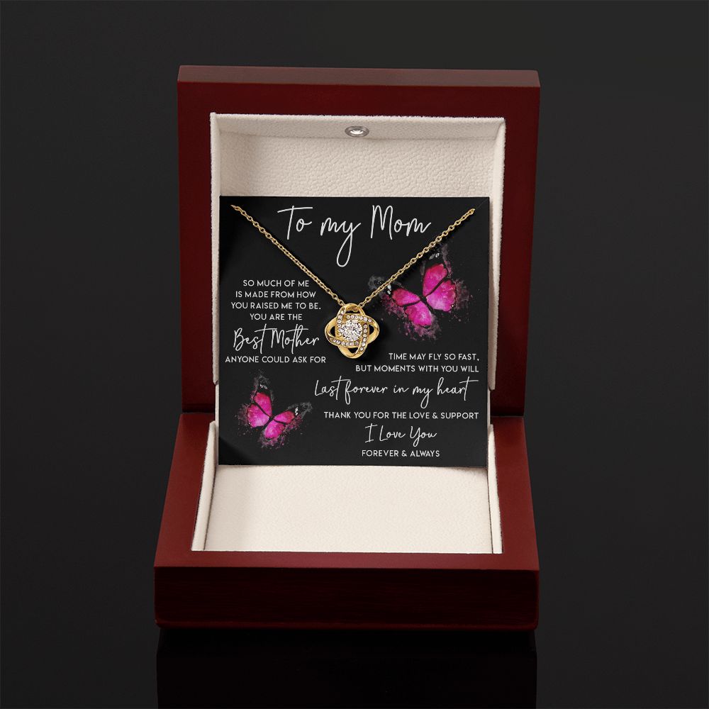 To My Mom - Last Forever In My Heart, Love Knot Necklace