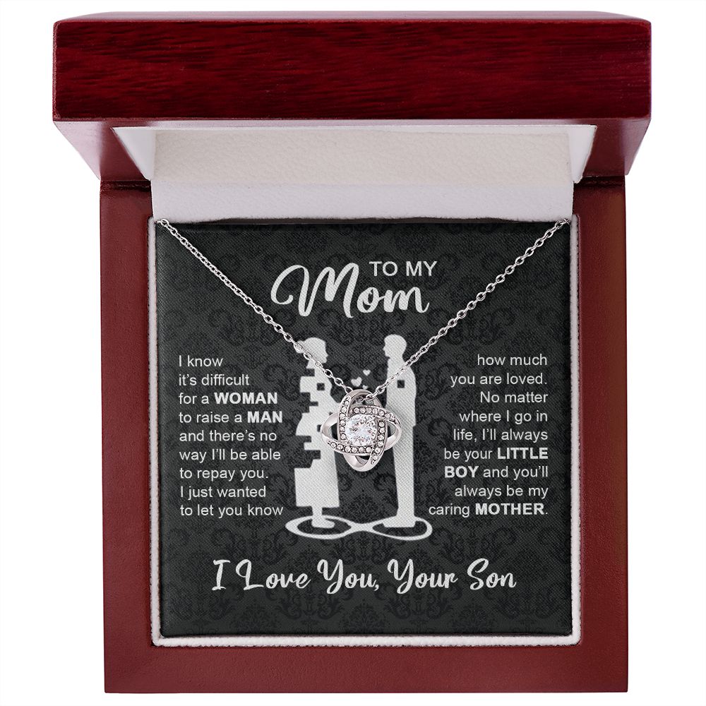 To My Mom Gift From Son | I'll Always Be Your Little Boy | Love Knot Necklace