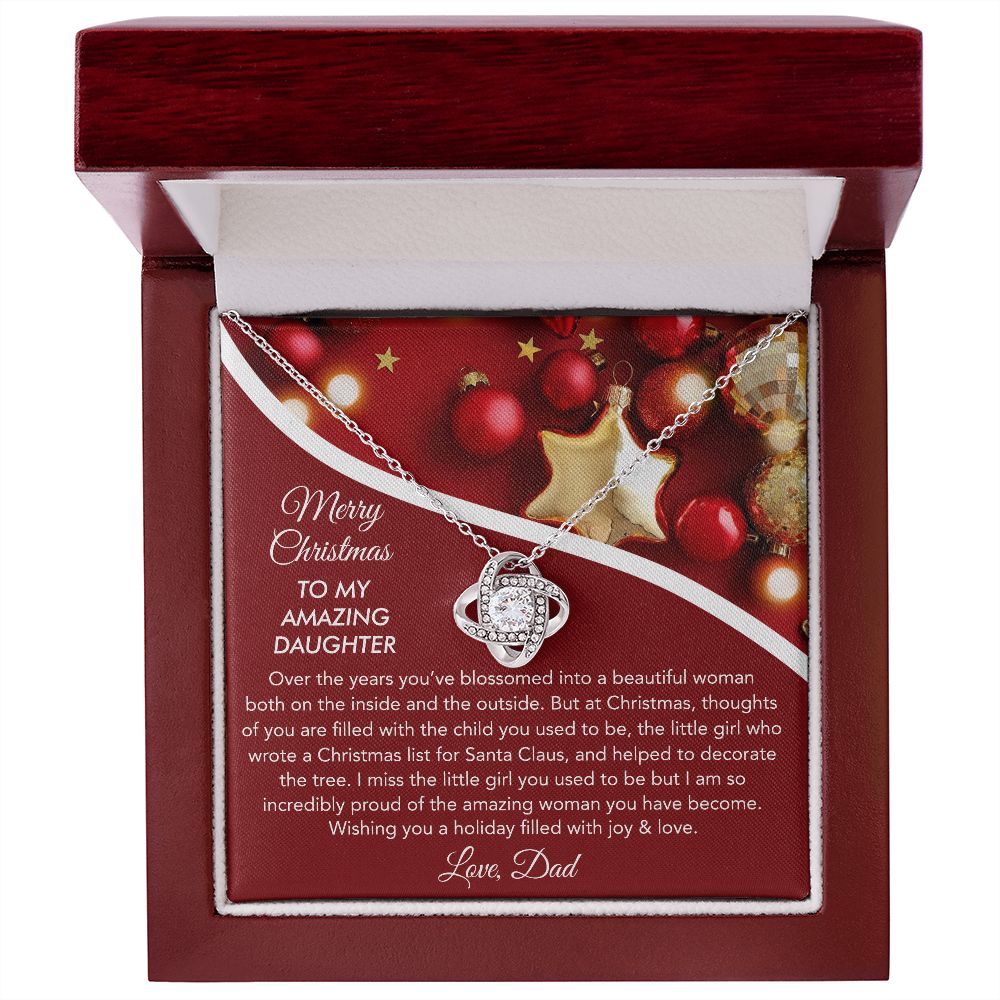 To My Daughter - Merry Christmas, Love Knot Necklace Gift