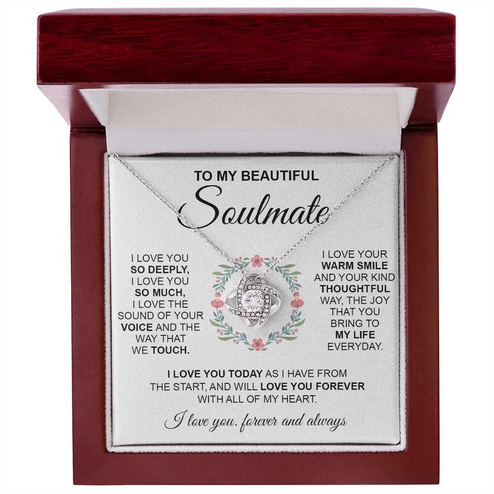 To My Beautiful Soulmate | I Love You So Deeply | Love Knot Necklace