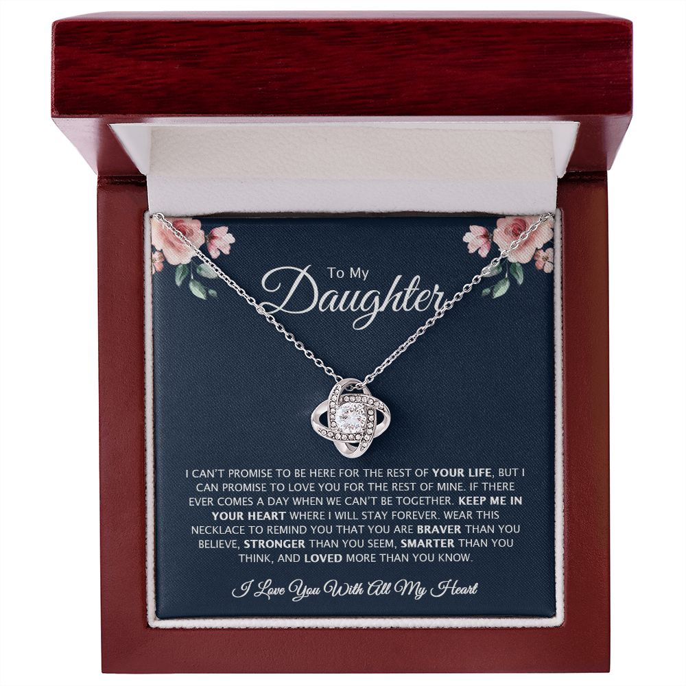 To My Daughter | Keep Me In Your Heart | Gift For Your Daughter | Love Knot Necklace.