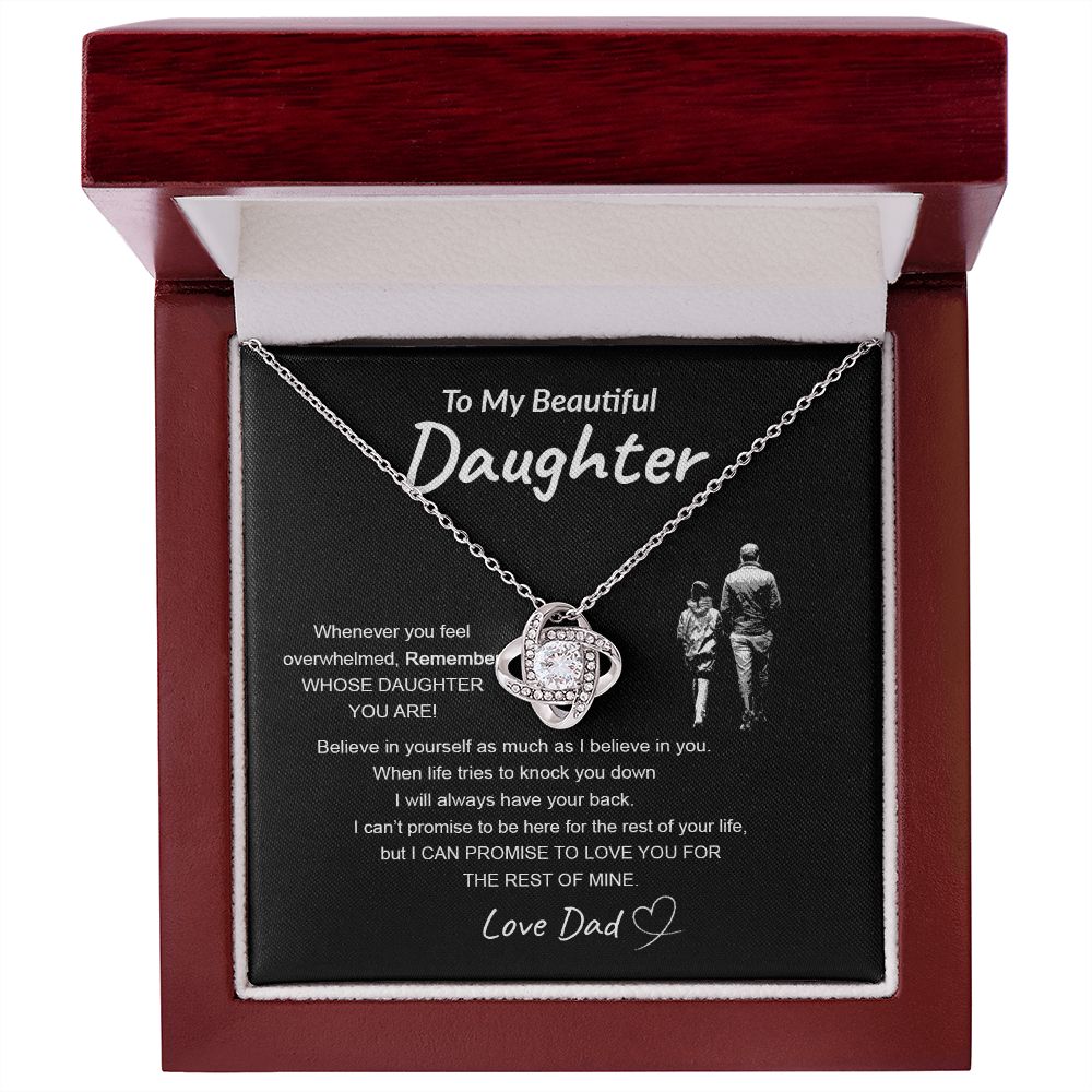 Daughter Believe In Yourself | Gift For Your Daughter From Dad | Love Knot Necklace