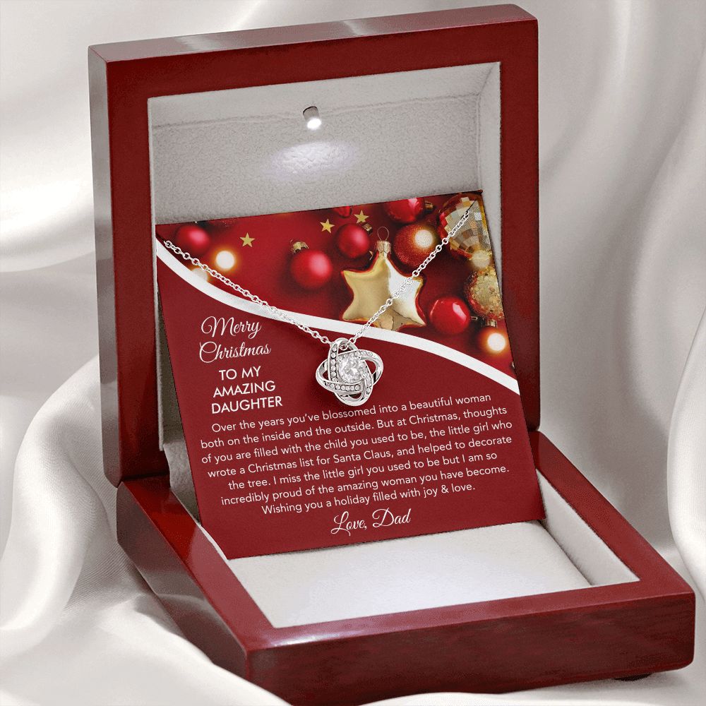 To My Daughter - Merry Christmas, Love Knot Necklace Gift