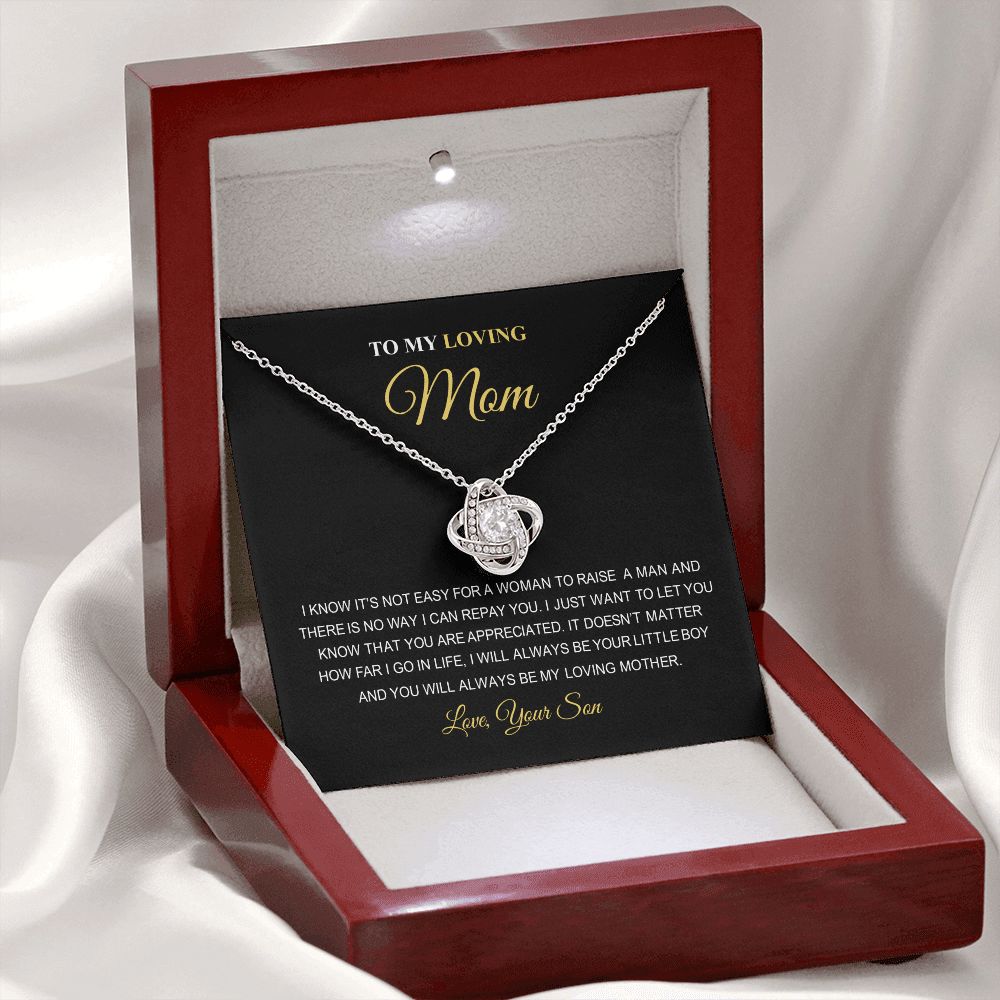 To My Loving Mom | You Are The World | Love Knot Necklace | Best Gift For Mom