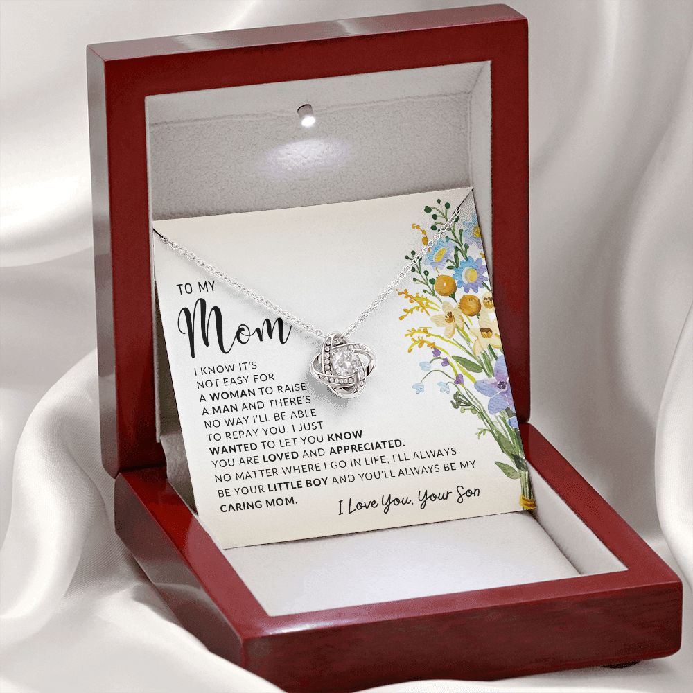 To My Mom | I Know It's Not Easy | Love Knot Necklace