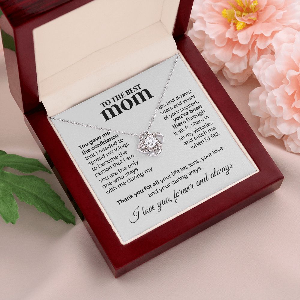 Mom Spread My Wings, Love Knot Necklace, Mother's Day Gift Idea For Mother