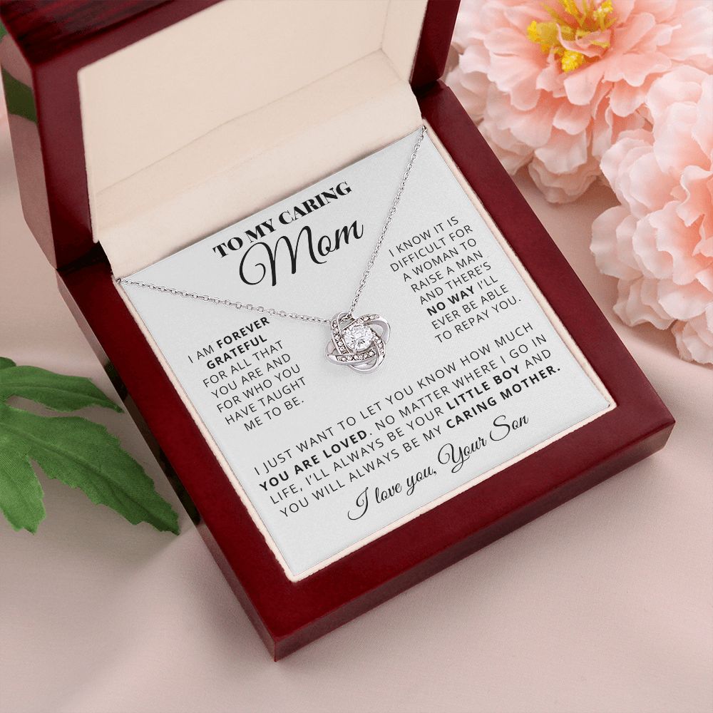 Mom You Are Loved, Love Knot Necklace, Gift For Mom From Son, Mother Christmas Gift Idea
