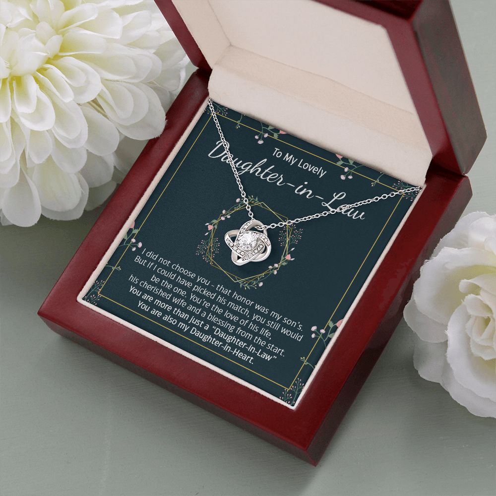 Daughter-In-Law Daughter In Heart, Love Knot Necklace, Gift Idea For Daughter-in-law